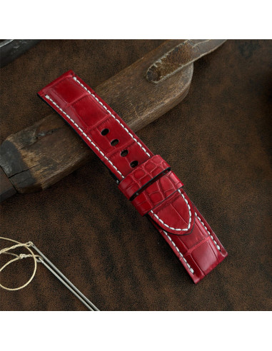 Alligator rojo- Hilo Blanco