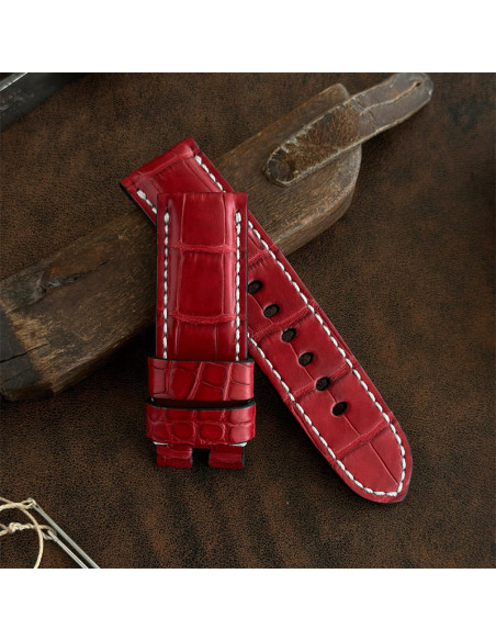 Alligator rojo- Hilo Blanco