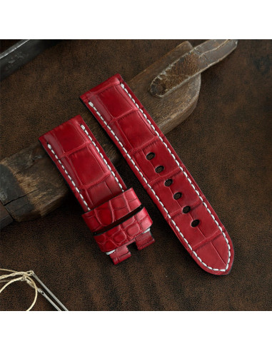 Alligator rojo- Hilo Blanco