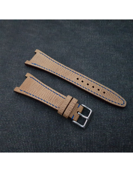 flat calf leather pull brown