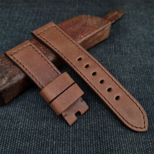 Flat leather "patina vintage". Estrecha. STOCK